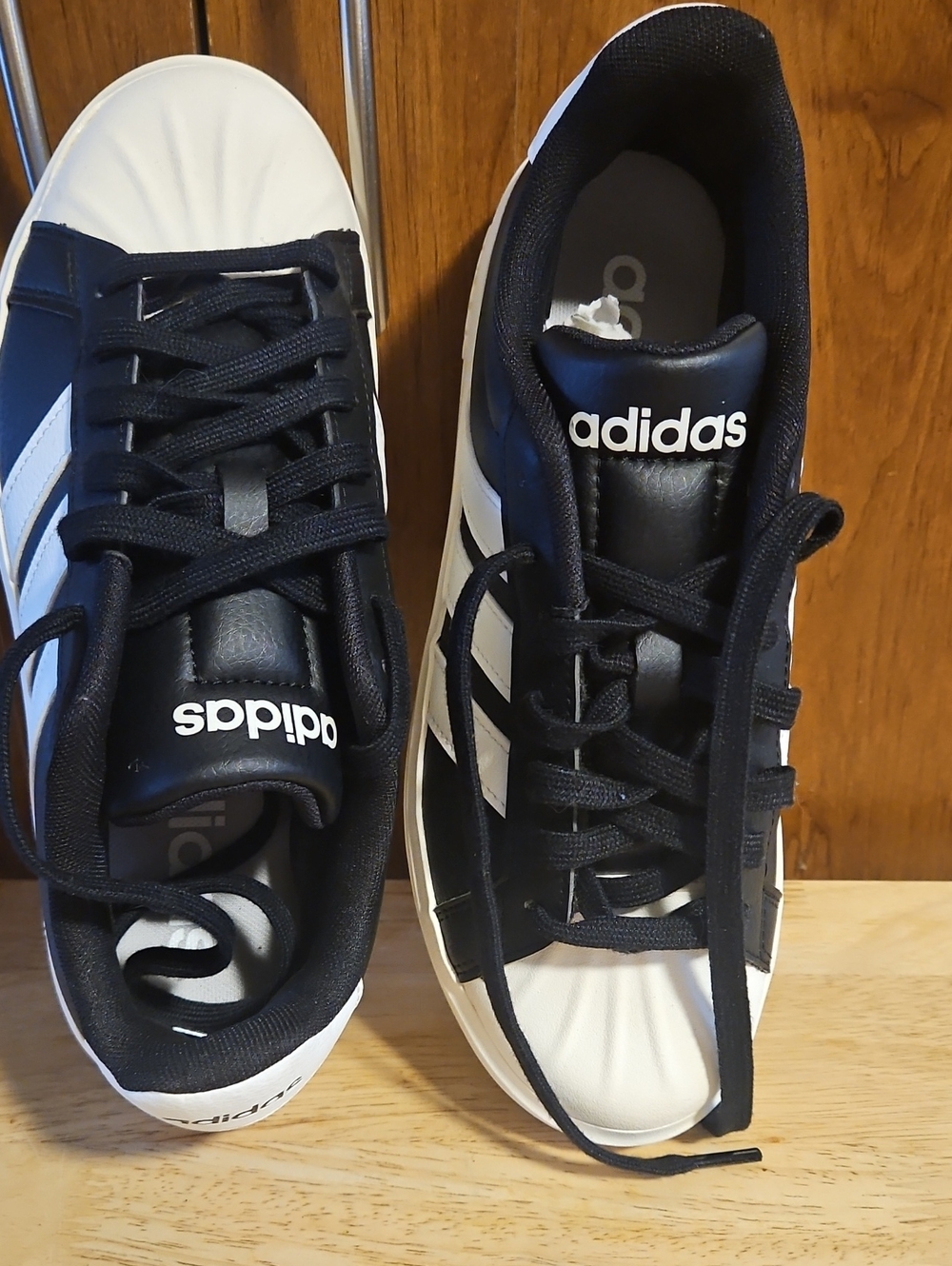 Adidas Black and White Low-Top Sneakers